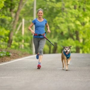 Running belt with dog leash